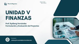 Unidad V Finanzas Visión General