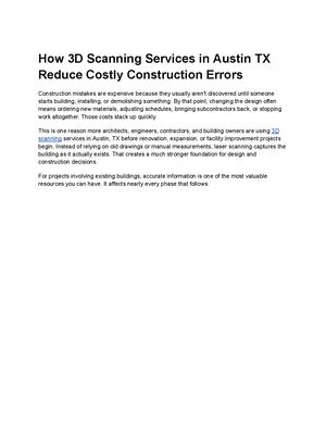 How 3d Scanning Services In Austin Tx Reduce Costly Construction Errors
