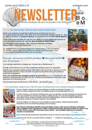 Newsletter Boe M N°12 Juillet Août 2026