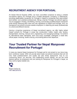 Recruitment Agency For Portugal