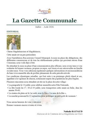 Gazette Communale juillet / aout 2026