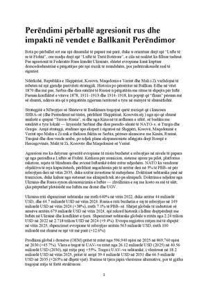 Perëndimi Përballë Agresionit Rus Dhe Impakti Në Vendet E Ballkanit Perëndimor