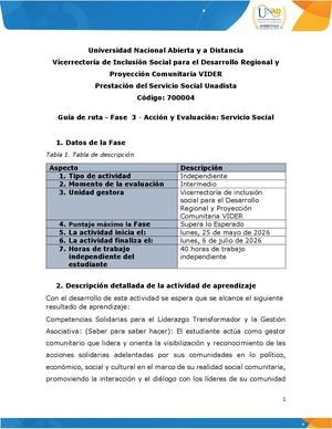 Guía De Ruta Fase 3 Acción Y Evaluación