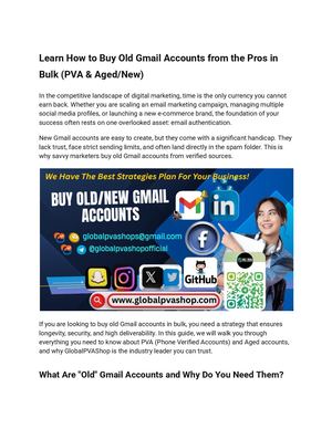 Learn How To Buy Old Gmail Accounts From The Pros In Bulk
