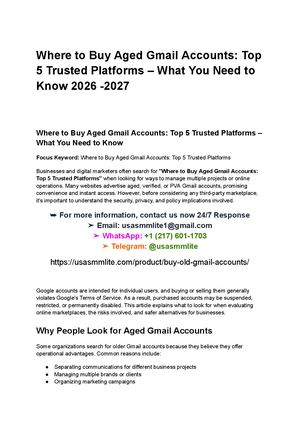 Where To Buy Aged Gmail Accounts Top 5 Trusted Platforms – What You Need To Know 2026 2027
