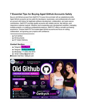 156 Essential Tips For Buying Aged Git Hub Accounts Safely (Fast Delivery)
