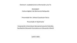 Actividad 2 Cultura Digital Y Las Normas De Netiquette