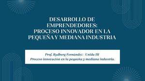 Desarrollo de Emprendedores Proceso Innovador PYMI