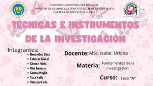 Técnicas e instrumentos de la investigación