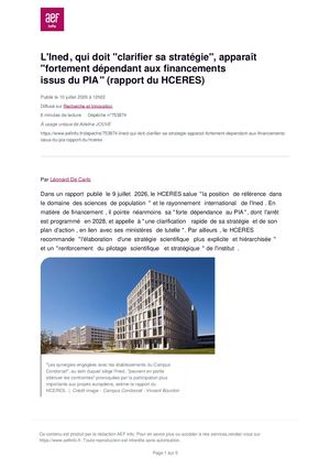 AEFinfo Lined Qui Doit Clarifier Sa Strategie Apparait Fortement Dependant Aux Financements Issus Du Pia Rapport Du Hcere