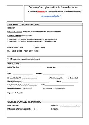 Formation Prévenir Et Réguler Les Situations D'agressivité Demande D'inscription 2e Semestre 2026
