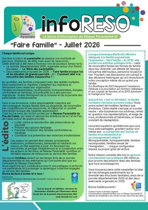 InfoRéso "Faire Famille" Juillet 2026