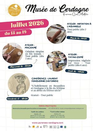 Programme de juillet 2026 au Musée de Cerdagne