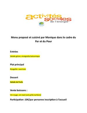 Menu Repas Festif