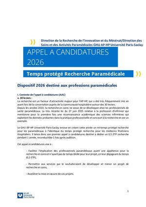 Aac Tps Protégé Rech Paraméd Ghu Ap Hp Paris Saclay 2026