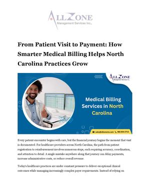 From Patient Visit To Payment How Smarter Medical Billing Helps North Carolina Practices Grow