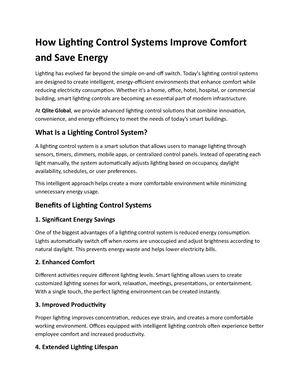 How Lighting Control Systems Improve Comfort And Save Energy