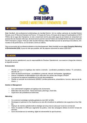 Offre Chargé.e Marketing Et Evenementiel