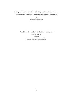 Banking On The Future Development Of Minnesota S Immigrant And Minority Communities