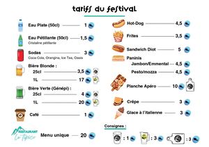 Tarifs Festival 2026