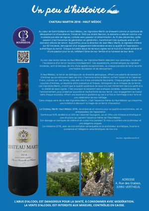 Chateau Martin 2016 Haut Médoc Français