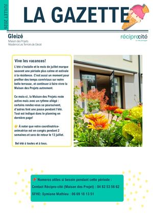 Juillet 2026 Gazette Gleizé