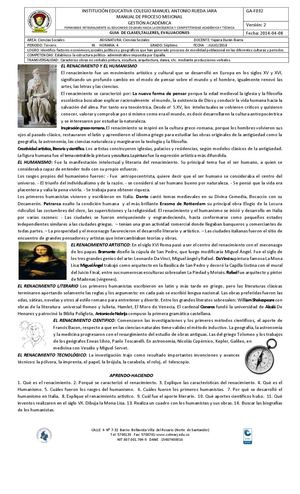 revista renacimiento y humanismo