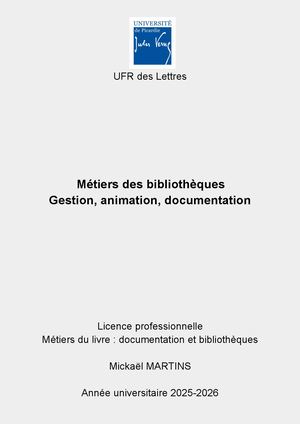 Projet culturel - Gestion, Animation, Documentation