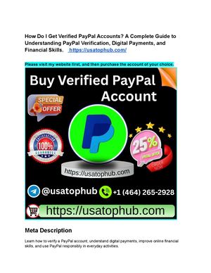 How Do I Get Verified Pay Pal Accounts A Complete