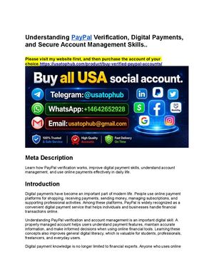 Best Top 11 Sites To Buy Verified Pay Pal Accounts