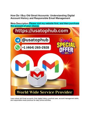 How Do I Buy Old Gmail Accounts Understanding Digital Account