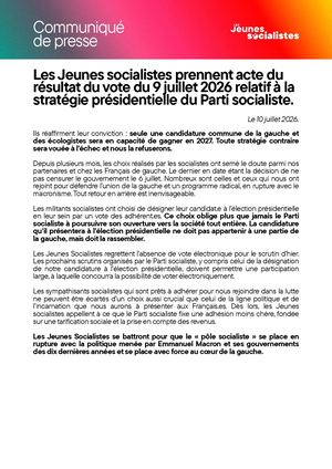 CPJS 10 Juillet 2026 Stratégie Présidentielle