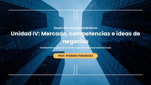 Mercado, Competencias e Ideas de Negocios - Unidad IV)