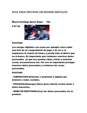 Guia Para Prevenir Los Riesgos Digitales