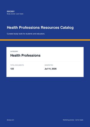 Health Professions Resources & Test Banks