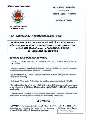 Arrêté N°202 Délégation Lacascade Clotilde Suite Cl