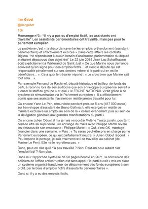 Mensonge N° 3