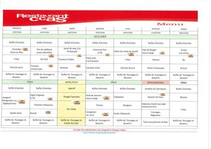 Menus Du 12 Au 18 Juillet 2026