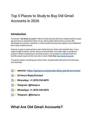 Top 5 Places To Study To Buy Old Gmail Accounts In 2026