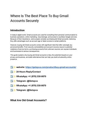 Where Is The Best Place To Buy Gmail Accounts Securely