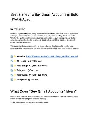 Best 2 Sites To Buy Gmail Accounts In Bulk (Pva & Aged)