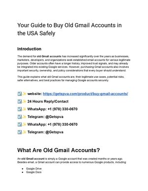 Your Guide To Buy Old Gmail Accounts In The Usa Safely