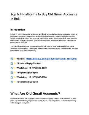 Top 6 4 Platforms To Buy Old Gmail Accounts In Bulk