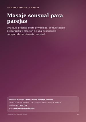 Guia Masaje Sensual Parejas Valencia