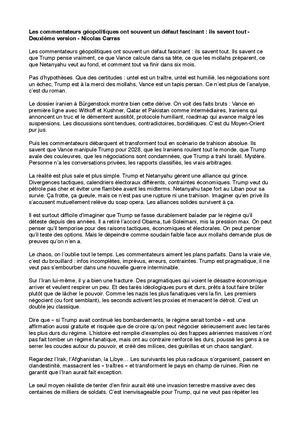 Nicolas Carras - Les Commentateurs Géopolitiques Ont Souvent Un Défaut Fascinant Ils Savent Tout - Article paru sur Dreuz.com