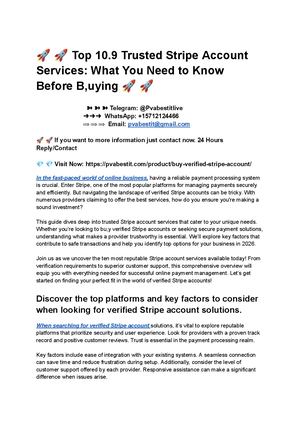 ???? ???? Top 10 9 Trusted Stripe Account Services What You Need To Know Before B,uying ???? ????
