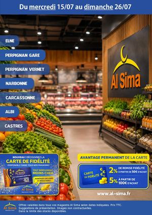 Catalogue Al Sima du 15 au 26 Juillet 2026