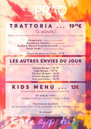 Menu Trattoria 2026