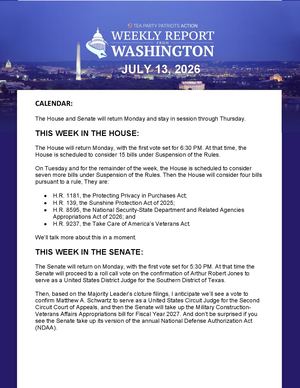 WEEKLY WASHINGTON REPORT 07/13/2026