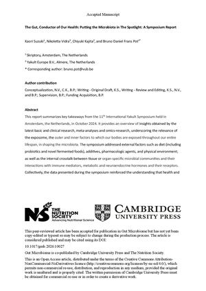 The Gut Conductor Of Our Health Putting The Microbiota In The Spotlight A Symposium Report